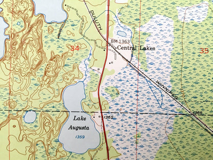 Antique Central Lakes, Minnesota 1951 US Geological Survey Topographic Map - St Louis County, Cloquet Valley State Forest, Ellsburg, MN