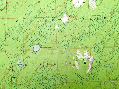 Antique Boulder Lake Reservoir NE, Minnesota 1957 US Geological Survey Topographic Map -  St Louis County, Cloquet Valley State Forest, MN