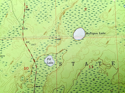 Antique Boulder Lake Reservoir NE, Minnesota 1957 US Geological Survey Topographic Map -  St Louis County, Cloquet Valley State Forest, MN