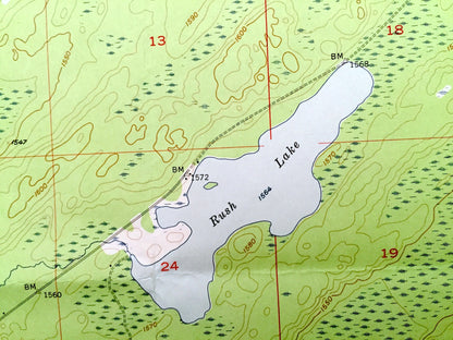 Antique Comstock Lake, Minnesota 1957 US Geological Survey Topographic Map - St Louis County, Cloquet Valley State Forest Whiteface River MN