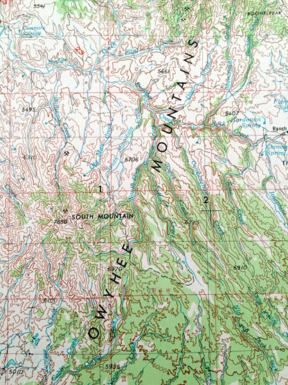 Antique Jordan Valley, Oregon 1955 US Geological Survey Topographic Map – Arock, Rome, Owyhee Canyon, Bowden Hills, Antelope Reservoir OR ID