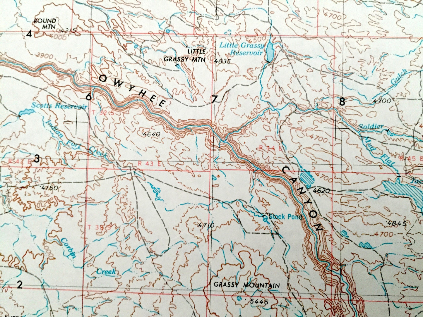 Antique Jordan Valley, Oregon 1955 US Geological Survey Topographic Map – Arock, Rome, Owyhee Canyon, Bowden Hills, Antelope Reservoir OR ID