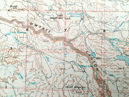 Antique Jordan Valley, Oregon 1955 US Geological Survey Topographic Map – Arock, Rome, Owyhee Canyon, Bowden Hills, Antelope Reservoir OR ID