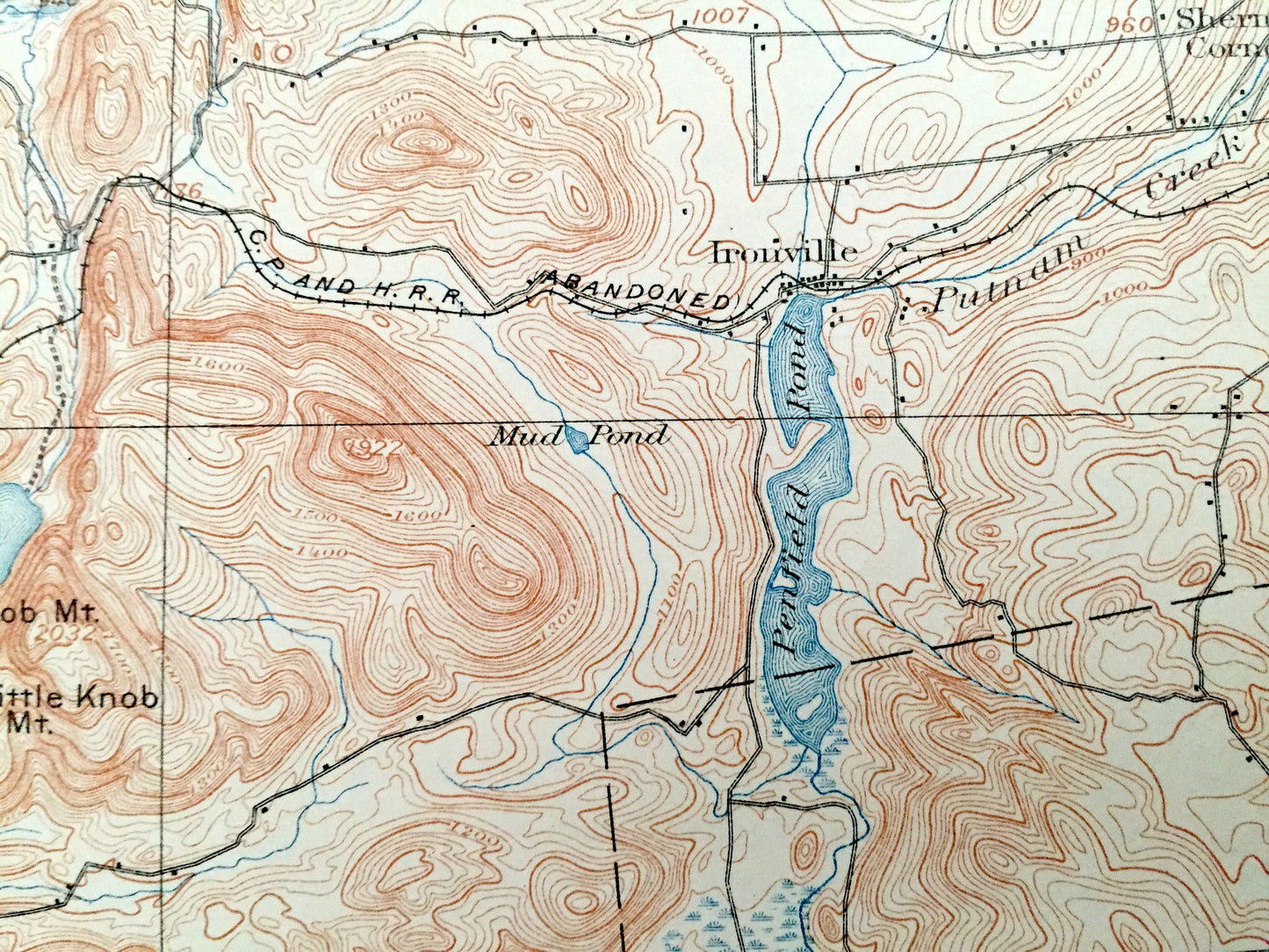 Antique Paradox Lake, New York 1897 US Geological Survey Topographic Map – Adirondacks, Schroon, Ticonderoga, Crown Point Ironville Essex NY