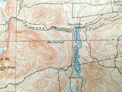 Antique Paradox Lake, New York 1897 US Geological Survey Topographic Map – Adirondacks, Schroon, Ticonderoga, Crown Point Ironville Essex NY
