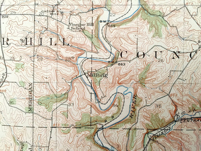 Antique Galena, Illinois 1913 US Geological Survey Topographic Map – Menominee, Rawlins, Scales Mound, Rice, Hanover, Bremen, Aiken, Iowa IL