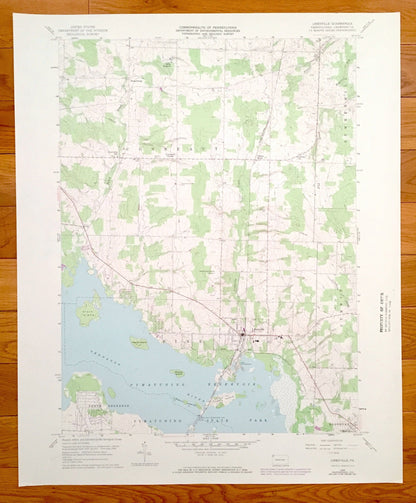 Antique Linesville, Pennsylvania 1959 US Geological Survey Topographic Map – Crawford County, Steamburg, Summit, Shenango Pymatuning Lake PA
