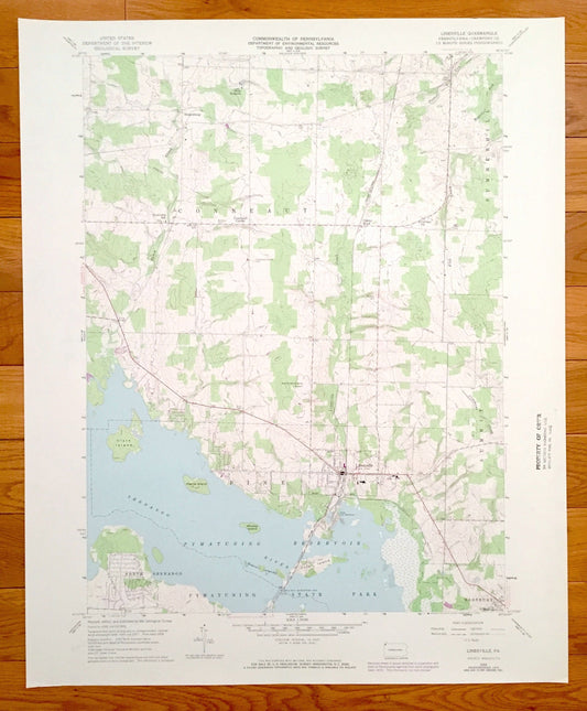Antique Linesville, Pennsylvania 1959 US Geological Survey Topographic Map – Crawford County, Steamburg, Summit, Shenango Pymatuning Lake PA