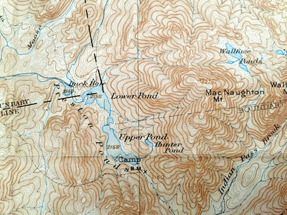 Antique Santanoni, New York 1904 US Geological Survey Topographic Map – Adirondacks, Ampersand Lake, Tahawus, Franklin, Essex County, NY