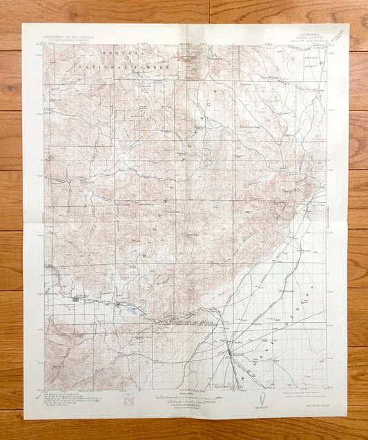 Antique Mojave, California 1915 US Geological Survey Topographic Map – Mojave Desert, Mohave, Tehachapi, Kern County, Sierra Nevada, Sequoia