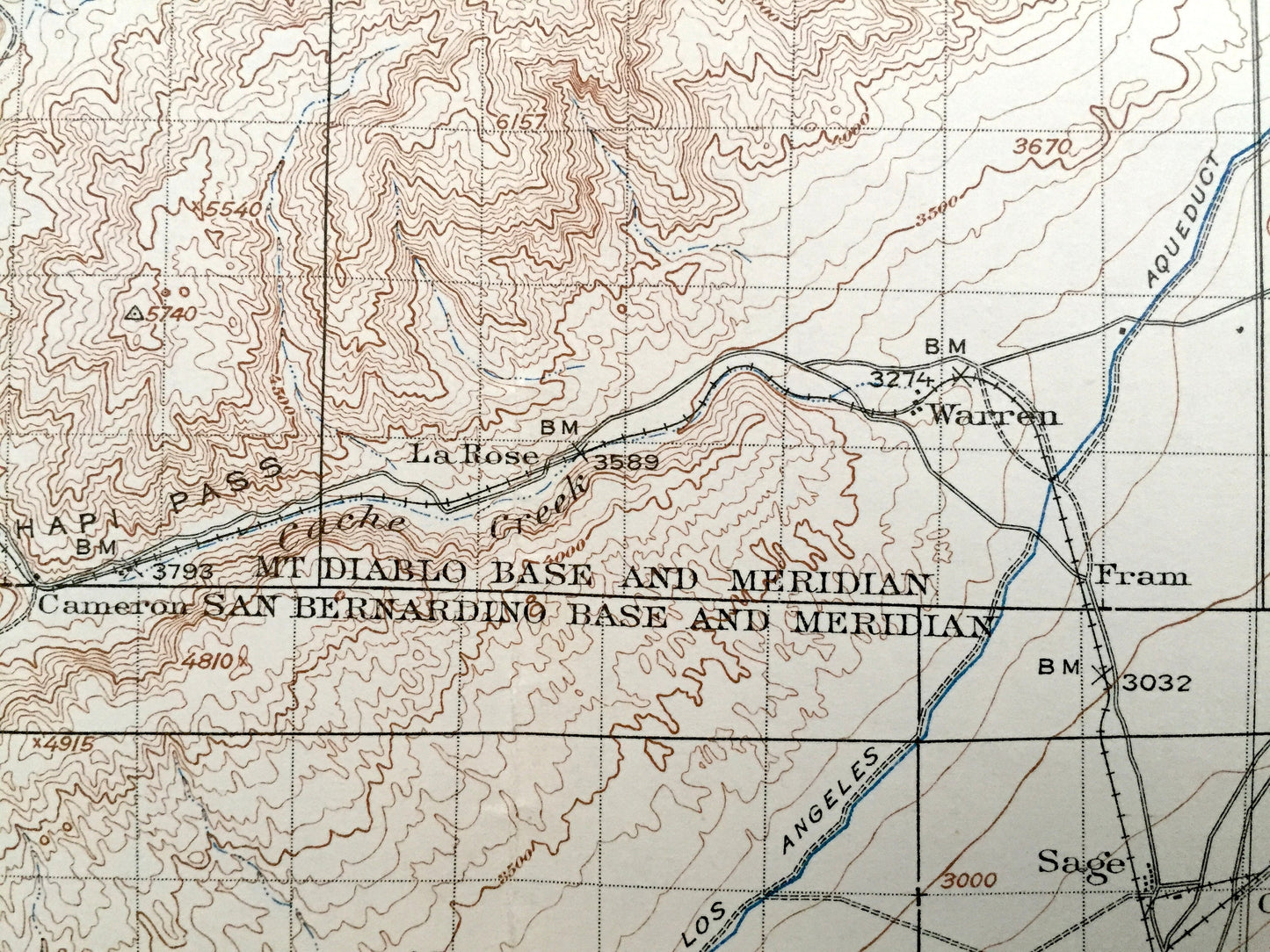 Antique Mojave, California 1915 US Geological Survey Topographic Map – Mojave Desert, Mohave, Tehachapi, Kern County, Sierra Nevada, Sequoia