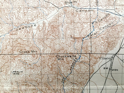 Antique Mojave, California 1915 US Geological Survey Topographic Map – Mojave Desert, Mohave, Tehachapi, Kern County, Sierra Nevada, Sequoia