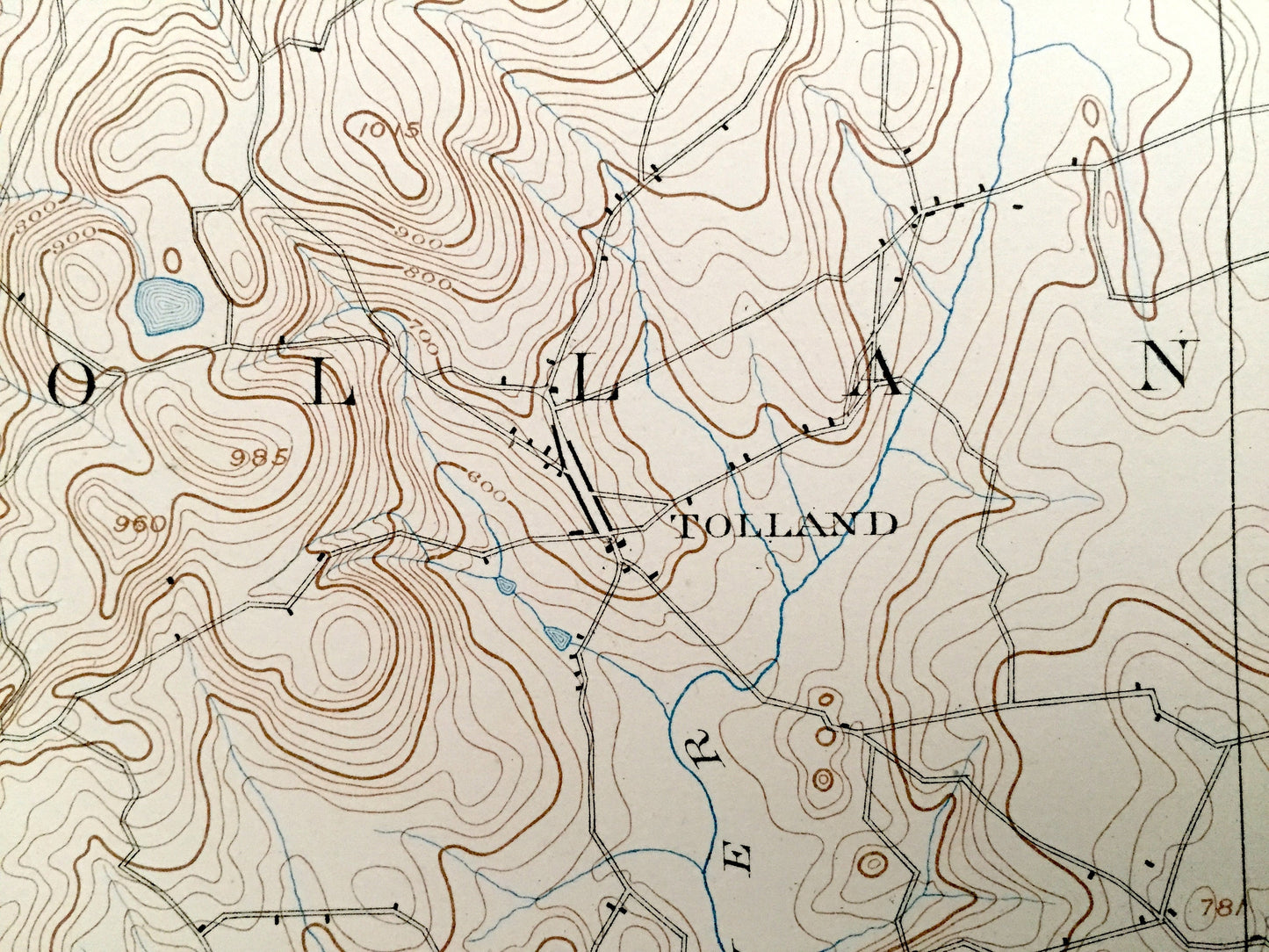 Antique Tolland, Connecticut 1892 US Geological Survey Topographic Map – Rockville, Coventry, Ellington, Somers, Stafford Springs, County CT
