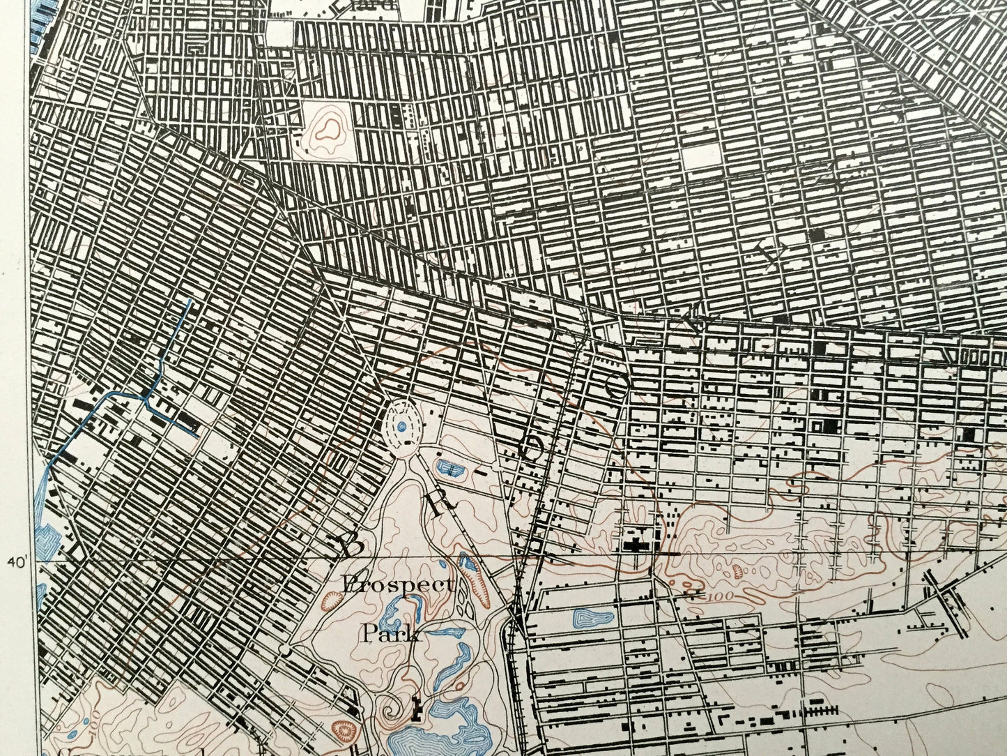 Antique Brooklyn & Queens, New York City 1901 US Geological Survey Topographic Map – Manhattan, Far Rockaway, Williamsburg, Prospect Park NY