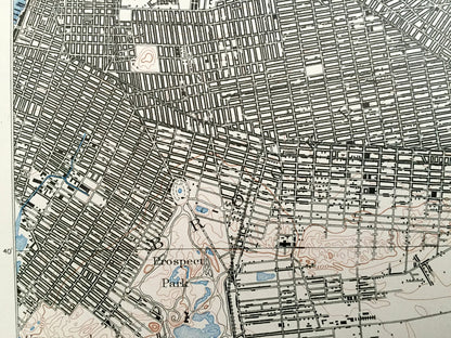 Antique Brooklyn & Queens, New York City 1901 US Geological Survey Topographic Map – Manhattan, Far Rockaway, Williamsburg, Prospect Park NY