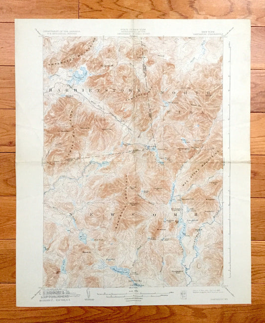 Antique Santanoni, New York 1904 US Geological Survey Topographic Map – Adirondacks, Ampersand Lake, Tahawus, Franklin, Essex County, NY