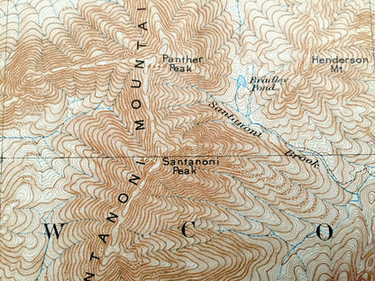 Antique Santanoni, New York 1904 US Geological Survey Topographic Map – Adirondacks, Ampersand Lake, Tahawus, Franklin, Essex County, NY