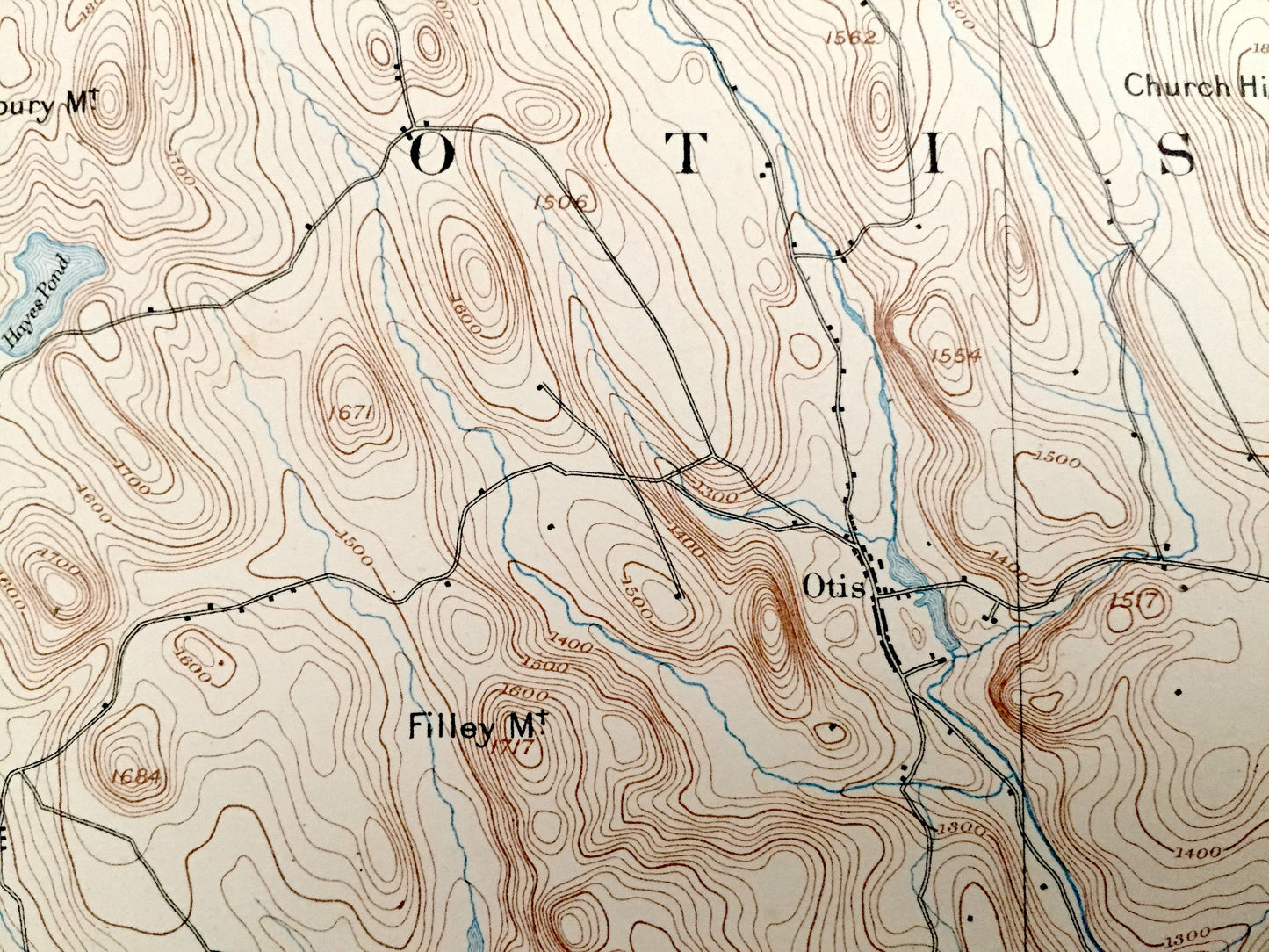 Antique Sandisfield, Massachusetts 1897 US Geological Survey Topographic Map – Otis Monterey New Marlboro Tolland Norfolk Connecticut MA CT