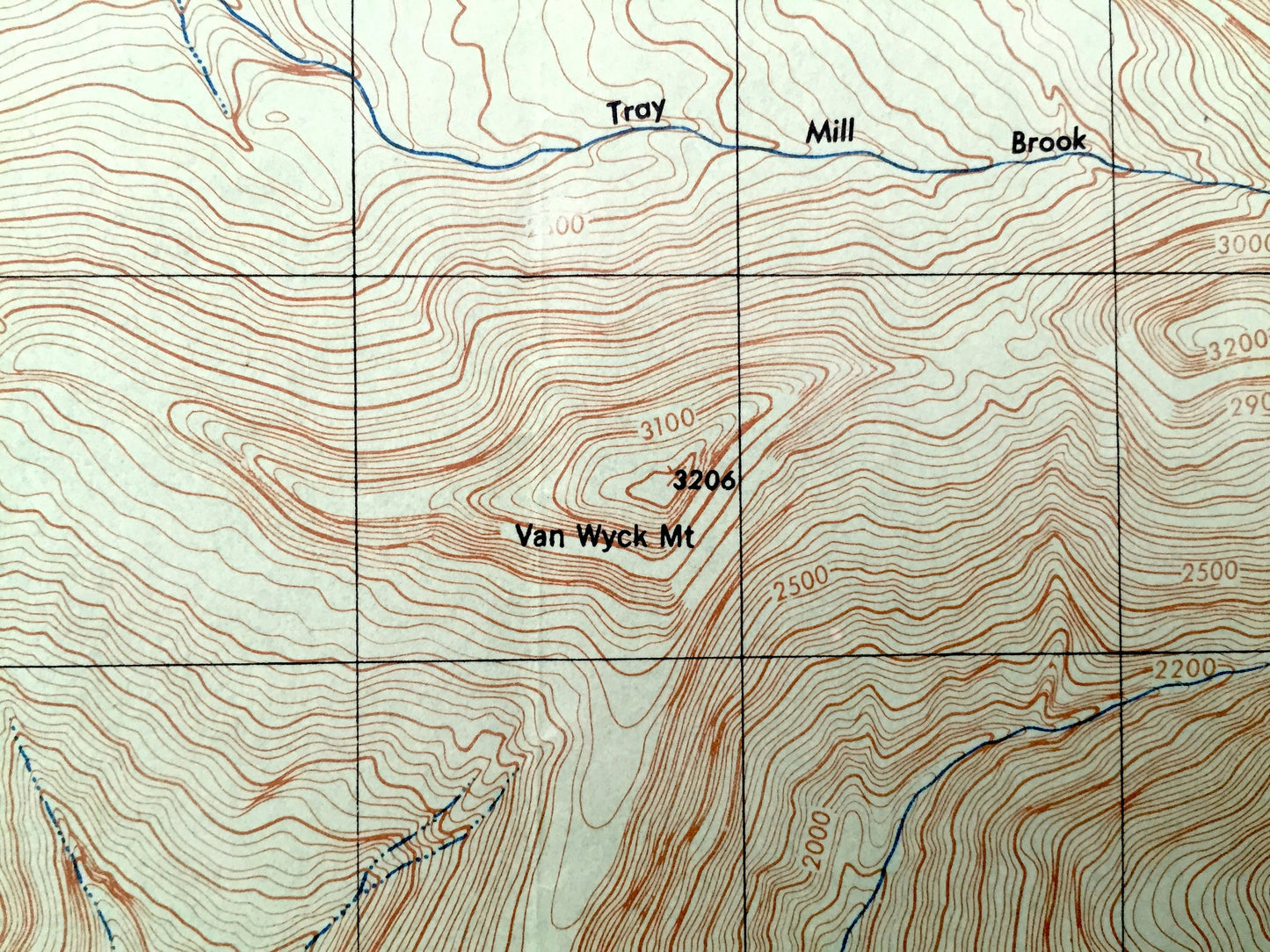 Antique Peekamoose Mountain, New York 1943 US Geological Survey Topographic Map – Ulster, Sullivan County, Denning, Shandaken, Neversink, NY