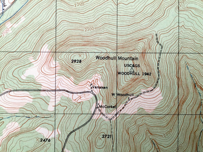 Antique Peekamoose Mountain, New York 1943 US Geological Survey Topographic Map – Ulster, Sullivan County, Denning, Shandaken, Neversink, NY