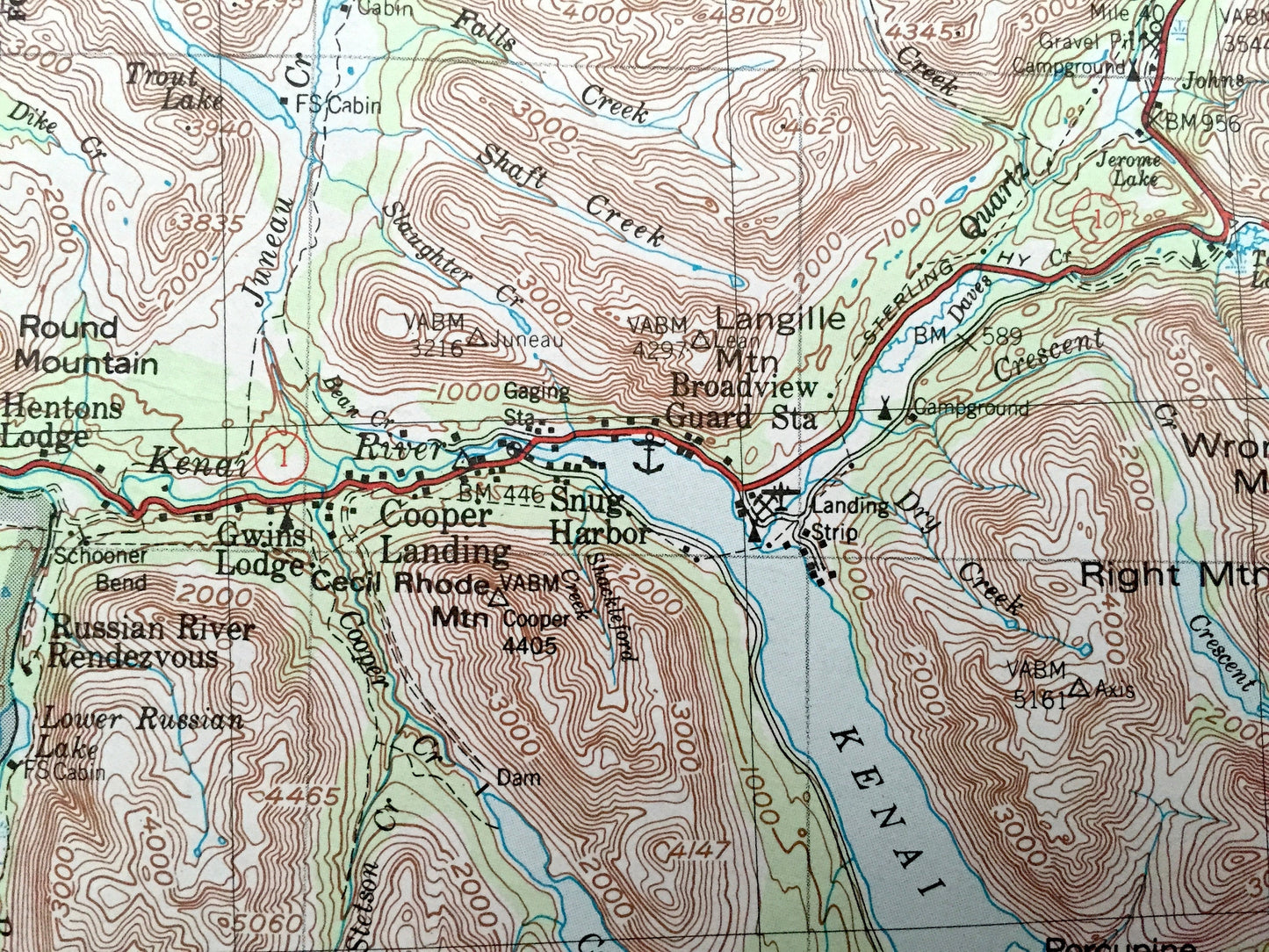 Antique Seward, Alaska 1953 US Geological Survey Topographic Map – Anchorage, Kenai National Park, Chugach, Mountains, Prince William, AK