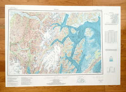 Antique Seward, Alaska 1953 US Geological Survey Topographic Map – Anchorage, Kenai National Park, Chugach, Mountains, Prince William, AK