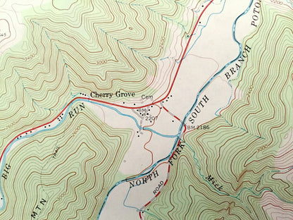 Antique Spruce Knob, West Virginia 1970 US Geological Survey Topographic Map - Pendleton County, Circleville, Union, Dry Fork, Greenbank WV