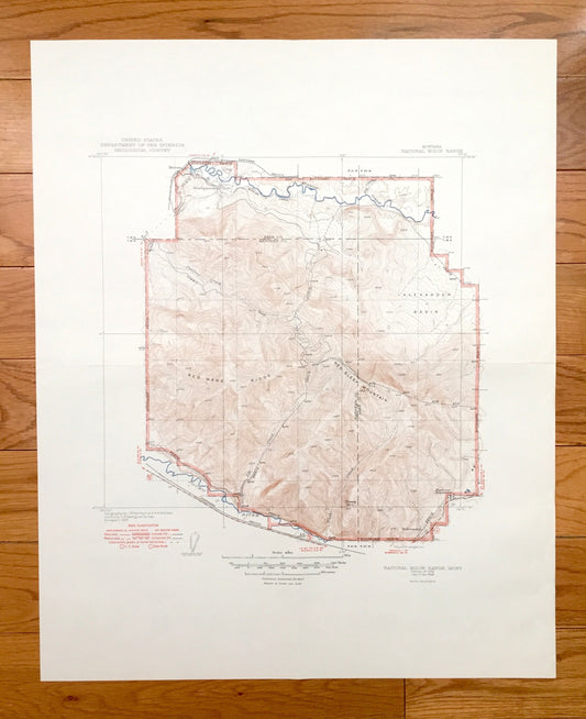 Antique National Bison Range, Montana 1932 US Geological Survey Topographic Map – Lake, Sanders County, Jocko River, Wildlife Refuge, NBR MT