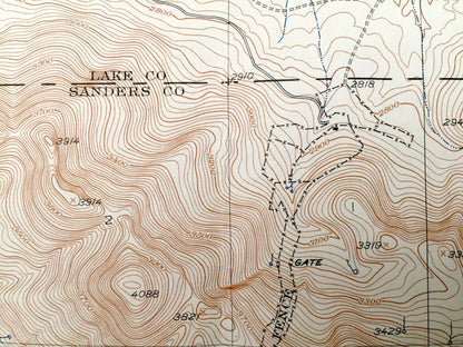 Antique National Bison Range, Montana 1932 US Geological Survey Topographic Map – Lake, Sanders County, Jocko River, Wildlife Refuge, NBR MT
