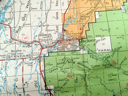 Antique Bridger-Teton National Forest, Wyoming 1973 US Geological Survey Topographic Map – Jackson Hole Snow King Mountain Yellowstone WY