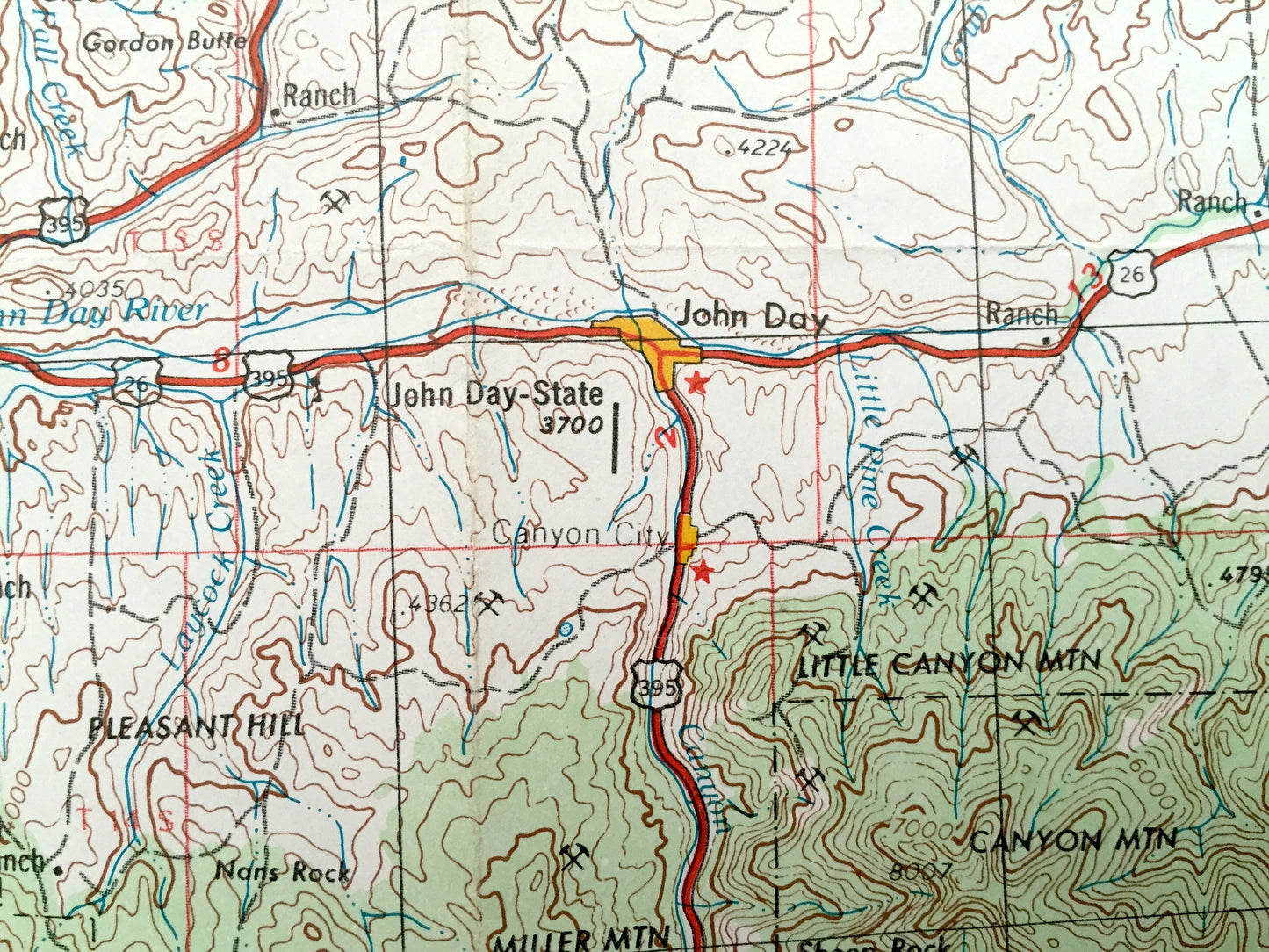 Antique Canyon City, Oregon 1955 US Geological Survey Topographic Map – John Day, Hamilton, Hereford Malheur National Forest Grant County OR