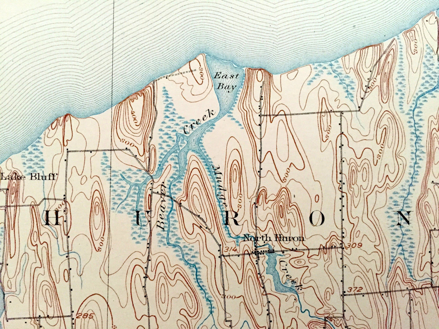 Antique Sodus Bay, New York 1902 US Geological Survey Topographic Map – Huron, Wolcott, Arran Island, Lake Ontario, Wayne County, NY