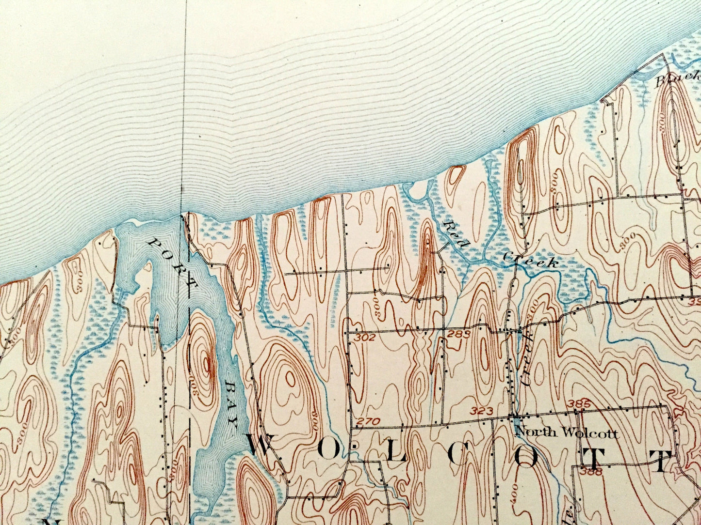 Antique Sodus Bay, New York 1902 US Geological Survey Topographic Map – Huron, Wolcott, Arran Island, Lake Ontario, Wayne County, NY
