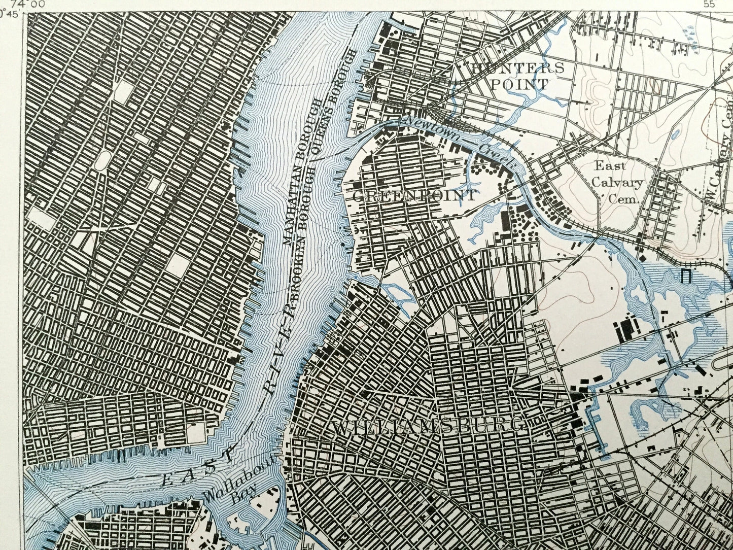 Antique Brooklyn & Queens, New York City 1901 US Geological Survey Topographic Map – Manhattan, Far Rockaway, Williamsburg, Prospect Park NY