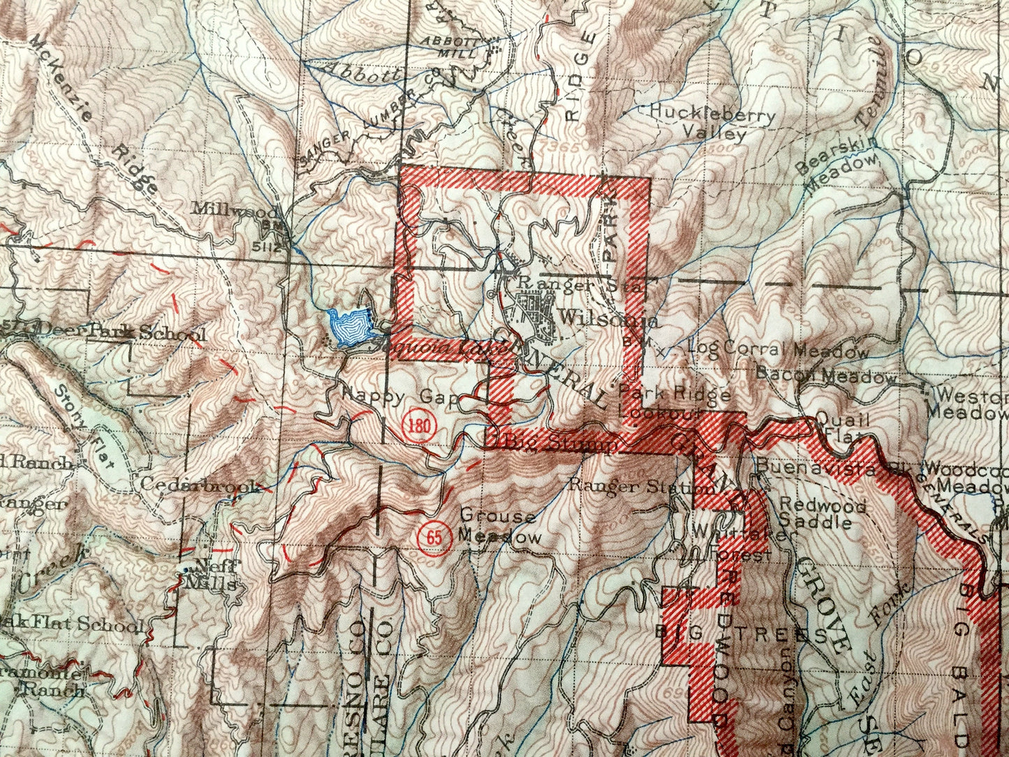 Antique Sequoia & Kings Canyon National Park, California 1958 US Geological Survey Topographic Map – Owens, Kaweah, Sierra, Mount Whitney CA