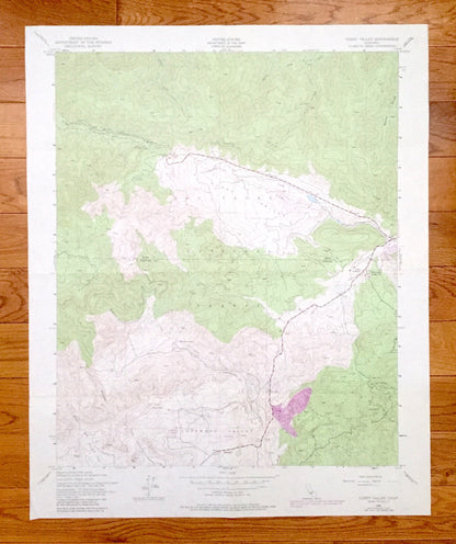 Antique Cuddy Valley, California 1943 US Geological Survey Topographic Map – Kern, Ventura County, Los Padres National Forest, Mt Pinos, CA