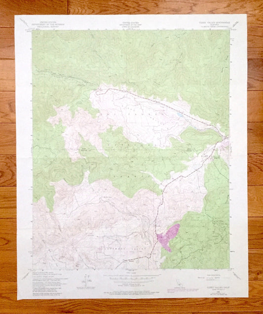 Antique Cuddy Valley, California 1943 US Geological Survey Topographic Map – Kern, Ventura County, Los Padres National Forest, Mt Pinos, CA