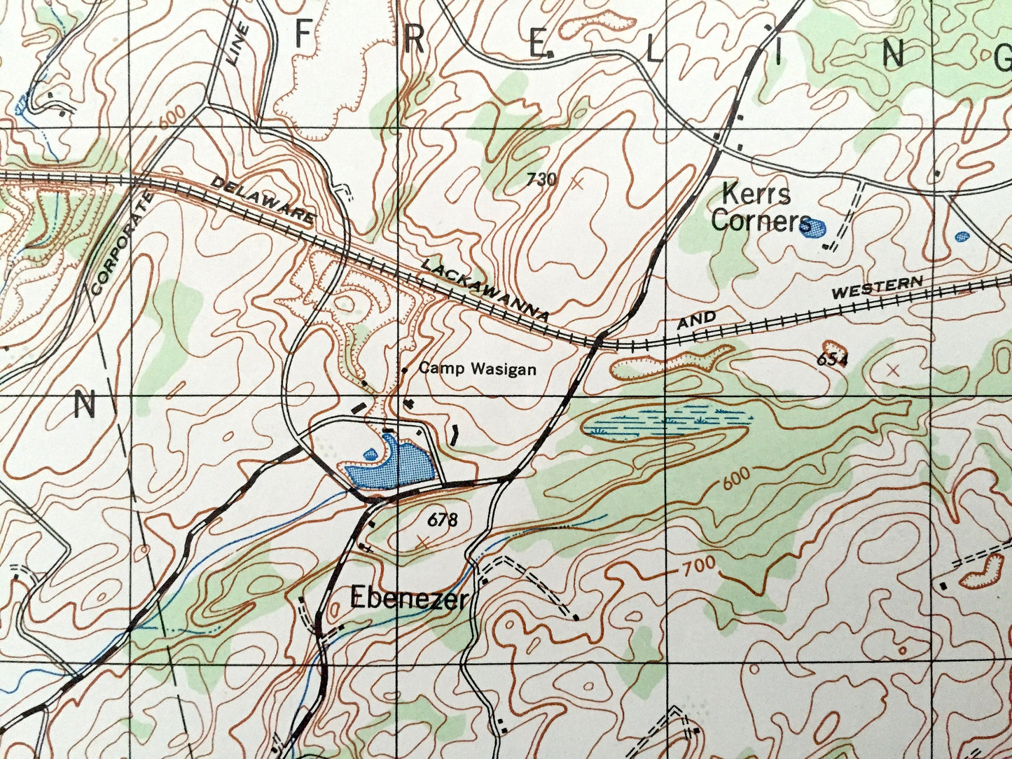 Antique Blairstown, New Jersey 1943 US Geological Survey Topographic Map – Warren County, Frelinghuysen, Hardwick, Independence, Liberty, NJ