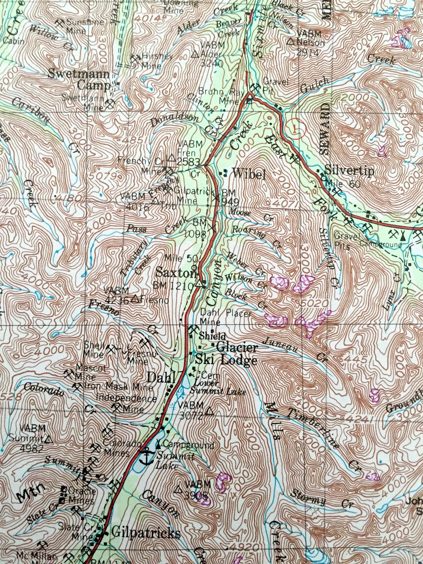 Antique Seward, Alaska 1953 US Geological Survey Topographic Map – Anchorage, Kenai National Park, Chugach, Mountains, Prince William, AK