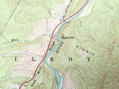Antique Hopeville, West Virginia 1969 US Geological Survey Topographic Map - Grant, Randolph County, Millroy, Union, Dry Fork, Ketterman WV