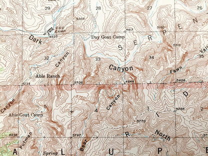 Antique Carlsbad Caverns, New Mexico 1940 US Geological Survey Topographic Map – National Park, Eddy County, Sitting Bull, Guadalupe, NM