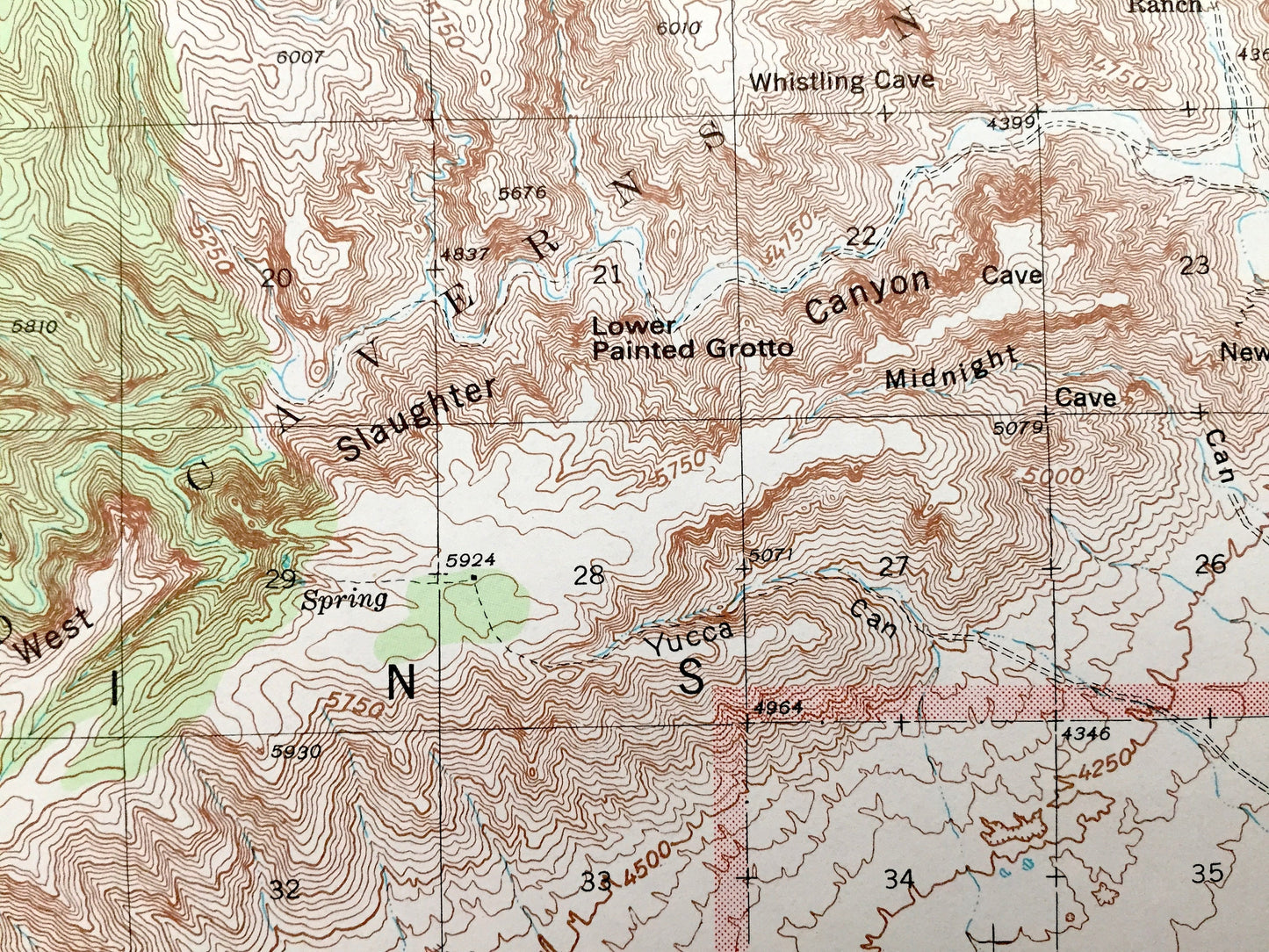 Antique Carlsbad Caverns, New Mexico 1940 US Geological Survey Topographic Map – National Park, Eddy County, Sitting Bull, Guadalupe, NM