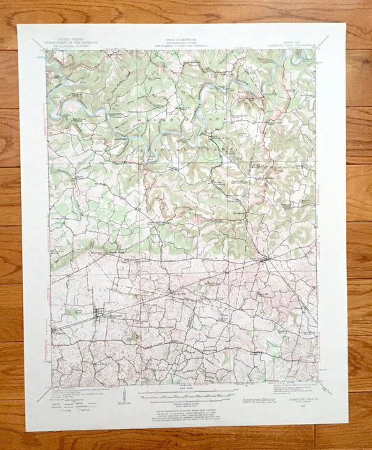 Antique Mammoth Cave, Kentucky 1922 US Geological Survey Topographic Map – National Park, Pig, Cedar Spring, Smiths Grove, Park City, KY