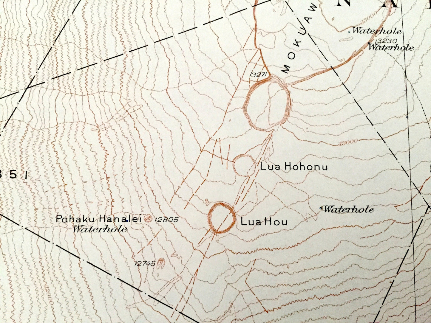 Antique Mauna Loa, Hawaii 1928 US Geological Survey Topographic Map – North Kona, Hamakua, Kau, National Forest, Kau Forest Reserve, HI