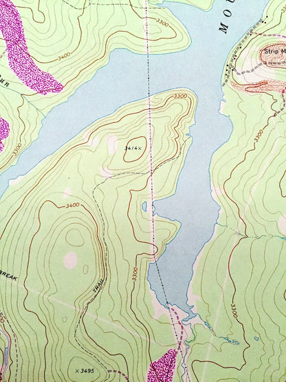 Antique Mount Storm Lake, West Virginia 1967 US Geological Survey Topographic Map - Grant, Tucker County Union Canaan Valley Dobbin Ridge WV