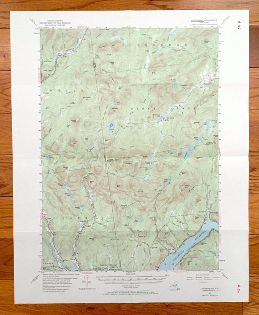 Antique Harrisburg, New York 1954 US Geological Survey Topographic Map – Adirondacks, Sacandaga, Edinburg, Day Hope Falls Saratoga Warren NY