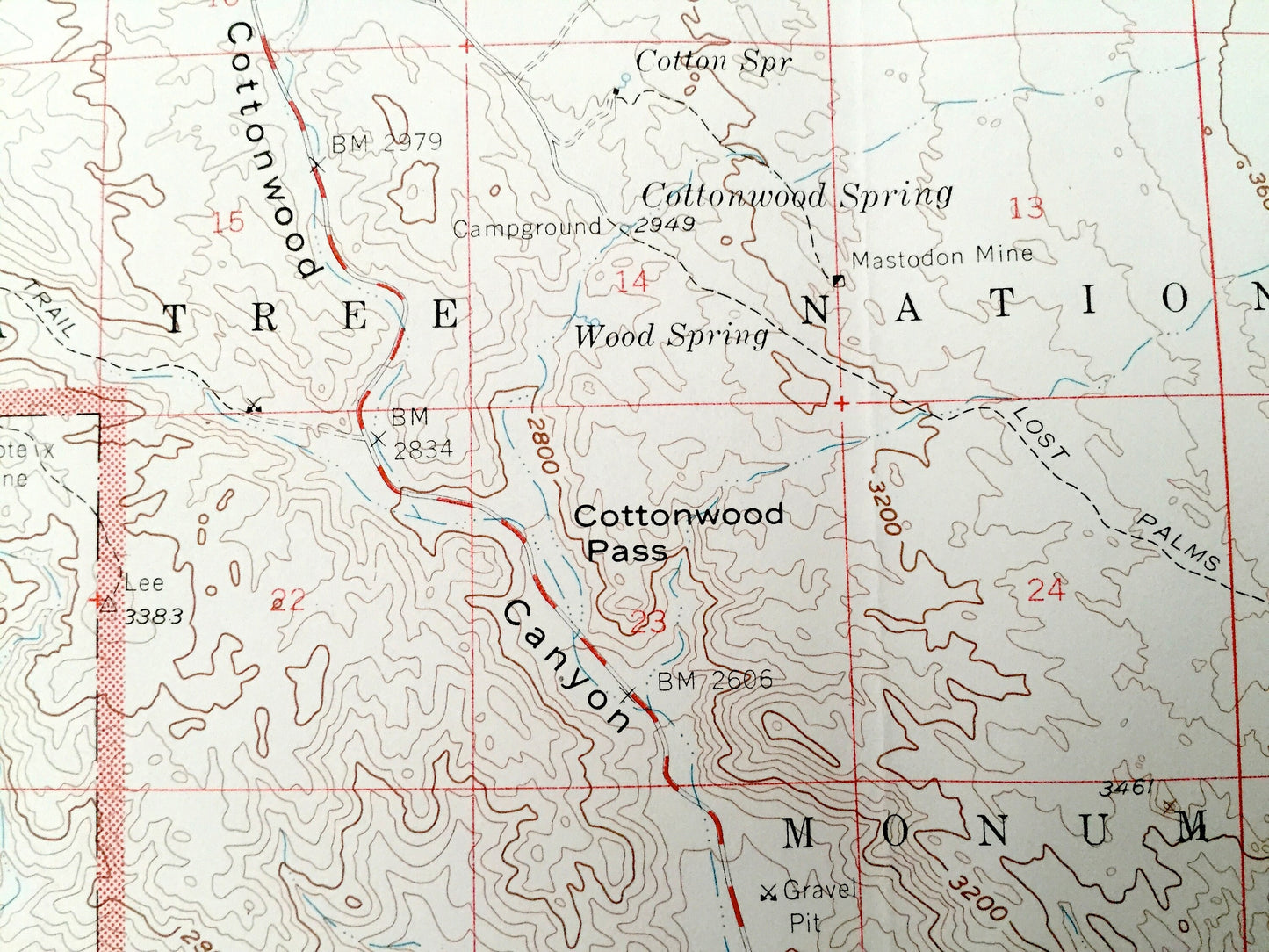 Antique Cottonwood Springs, California 1958 US Geological Survey Topographic Map – Salton Sea, Joshua Tree, Riverside County Desert Beach CA