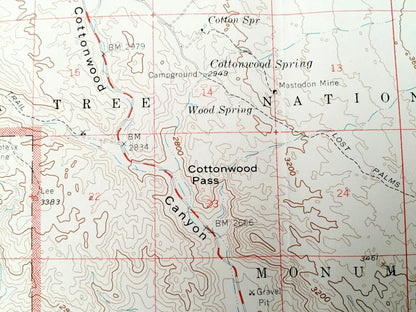Antique Cottonwood Springs, California 1958 US Geological Survey Topographic Map – Salton Sea, Joshua Tree, Riverside County Desert Beach CA