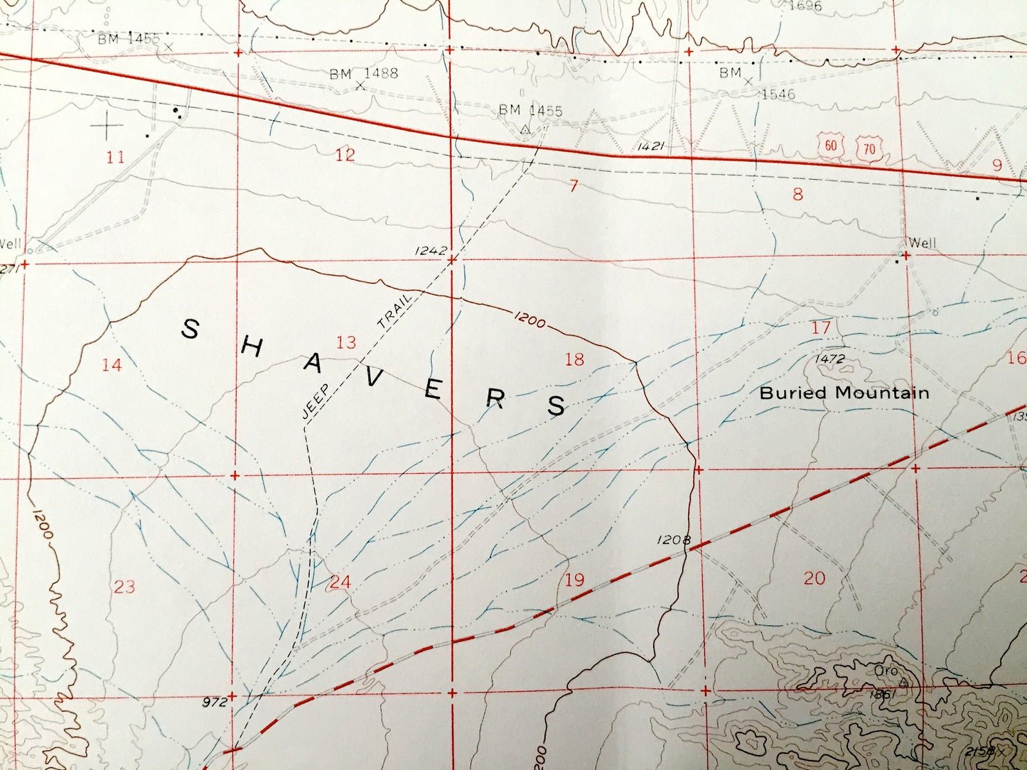 Antique Cottonwood Springs, California 1958 US Geological Survey Topographic Map – Salton Sea, Joshua Tree, Riverside County Desert Beach CA