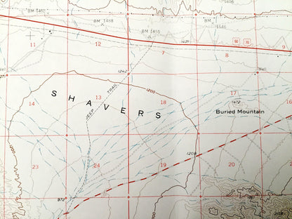Antique Cottonwood Springs, California 1958 US Geological Survey Topographic Map – Salton Sea, Joshua Tree, Riverside County Desert Beach CA